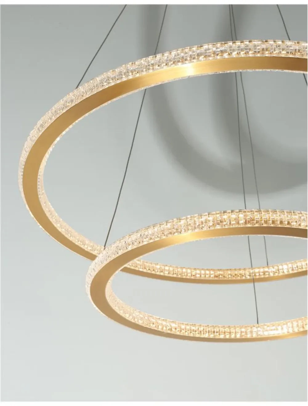 Candelabru structura din Aluminiu Auriu si abajur din Acrilic Transparent H150xL60cm IP20 56W 3555lm 3000k CILION