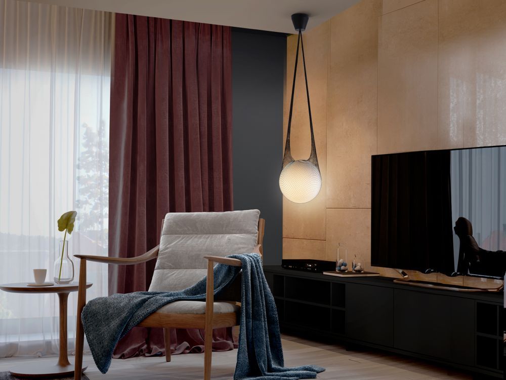 Pendul cu inaltime reglabila din Opal Alb D30xH140cm Globe