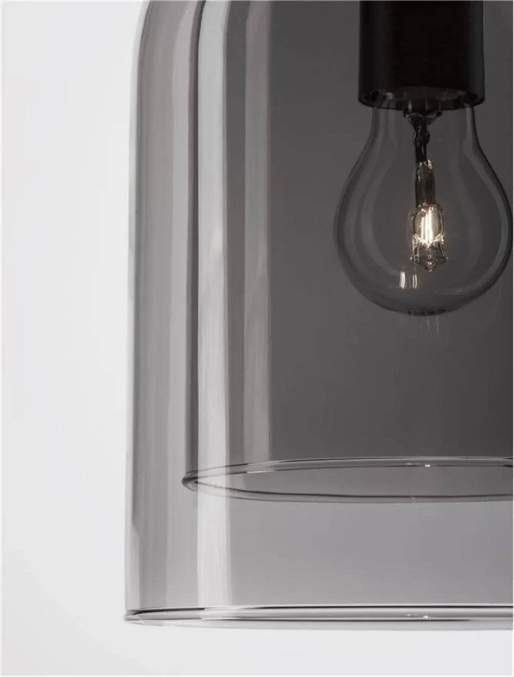 Pendul structura din Metal Negru si abajur din Sticla Fumuriu H240xL18cm IP20 VELOR