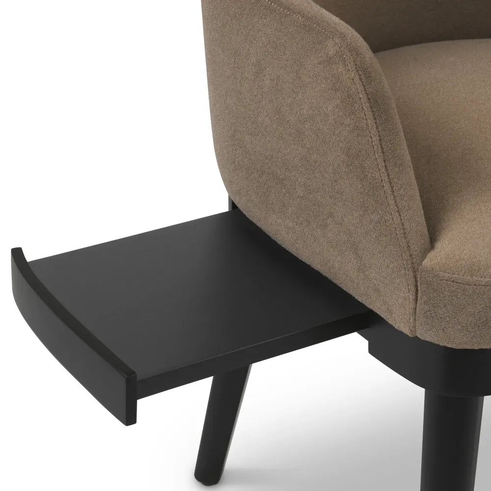 Scaun cu raft incorporat tapitat cu Stofa Maro L56xA62xH79cm Costa Eichholtz