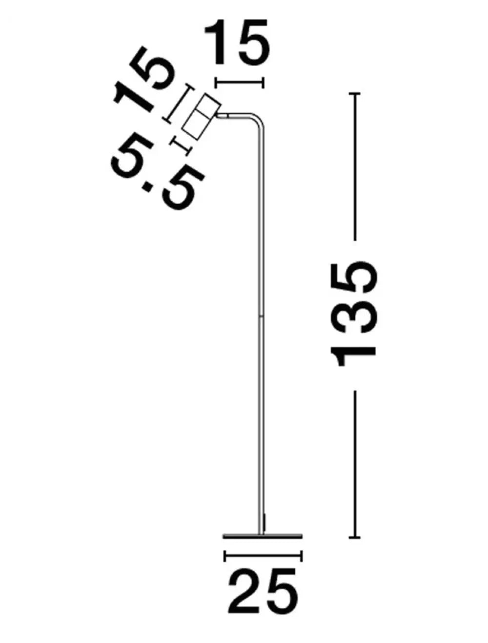 Lampa de podea din Aluminiu Negru/Auriu H135xL25cm IP20 PONGO