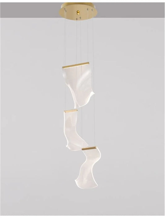 Candelabru structura din Aluminiu Auriu si abajur din Acrilic Transparent H150xL28cm IP20 16W 1193lm 3000k SIDERNO