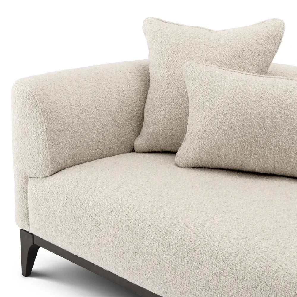 Canapea tapitat cu Stofa boucle Alb L263xA92xH70cm Brannan Eichholtz