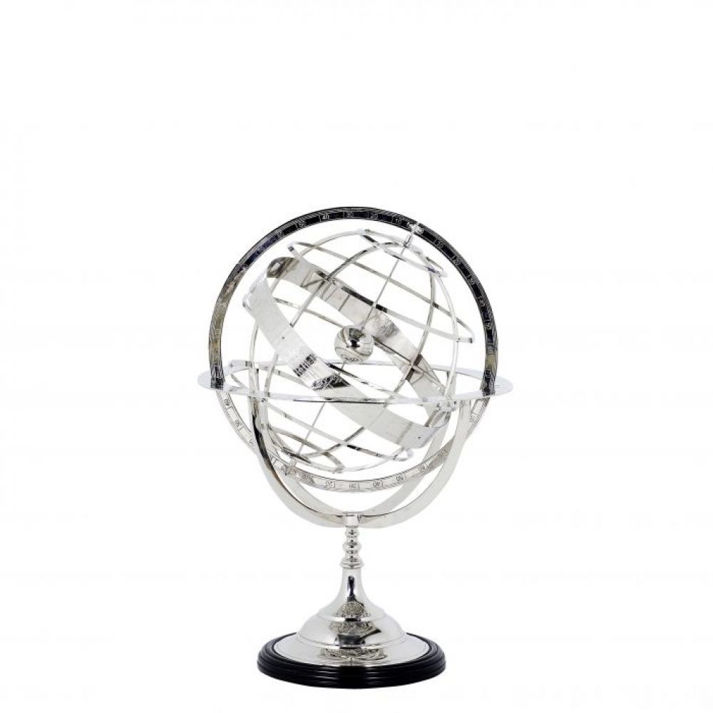 Obiect decorativ  din Metal Argintiu D16xH29cm Globe