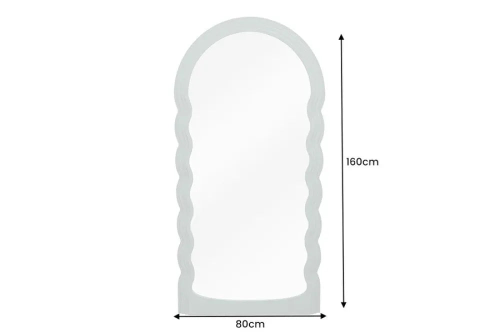 Oglinda cu rama din Poliuretan/MDF Verde H160xL80cm Wave