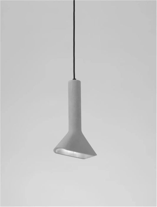Pendul structura din Metal Gri si abajur din Ciment Gri H150xL19.5cm IP20 DYLAN