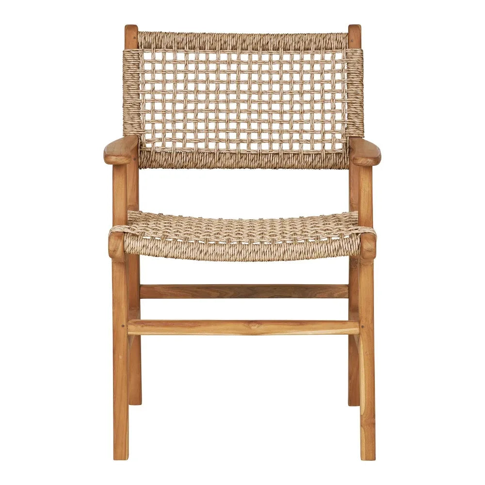 Scaun de exterior din Lemn de tec Maro si Ratan Maro H90xL57xA56cm Derby