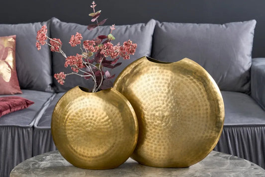 Set 2 vaze decorative din Metal Auriu H30/40xL32/44cm Oriental