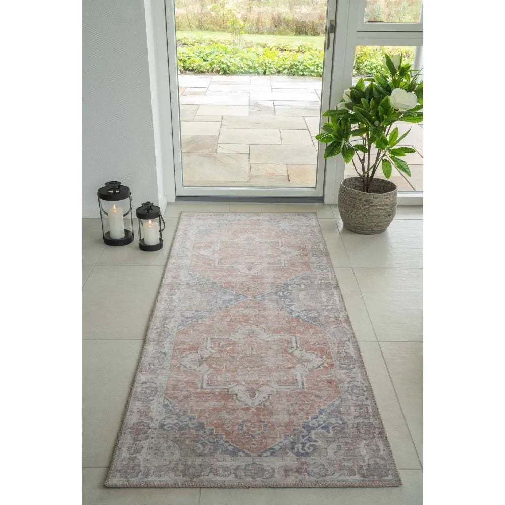 Covor din Chenille Albastru/Portocaliu 200x80cm Havana