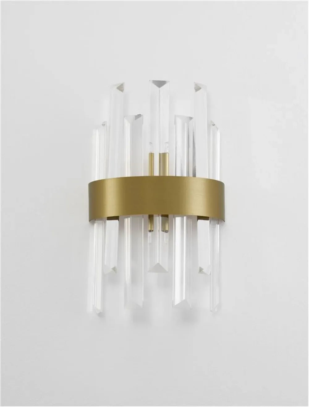 Aplica de perete structura din Metal Auriu si abajur din Cristal Transparent H30xL18cm IP20 CROWN