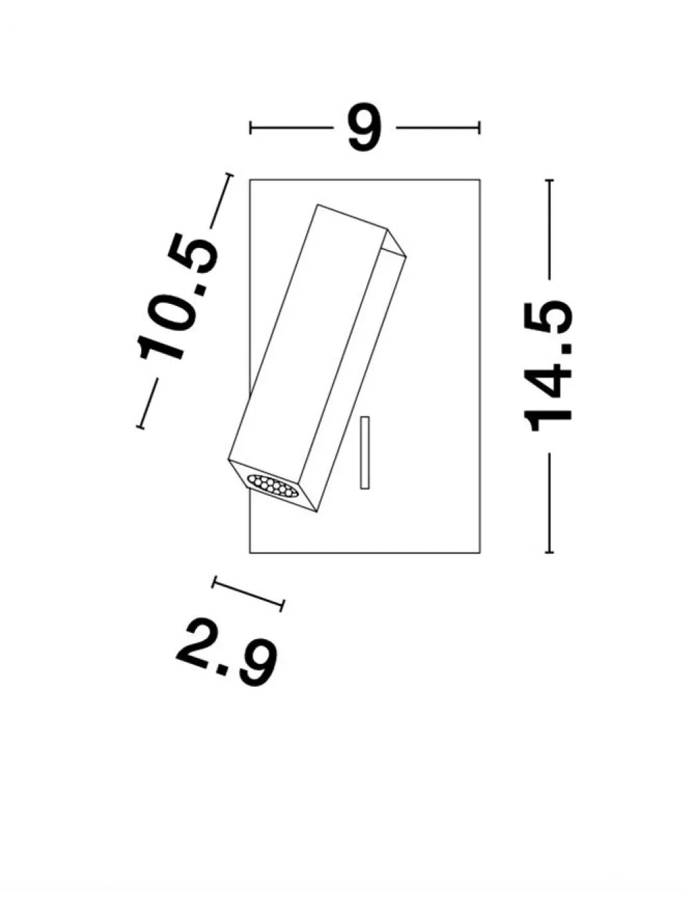 Aplica de perete din Aluminiu Alb H14.5xL9cm IP20 3W 180lm 3000k DONA