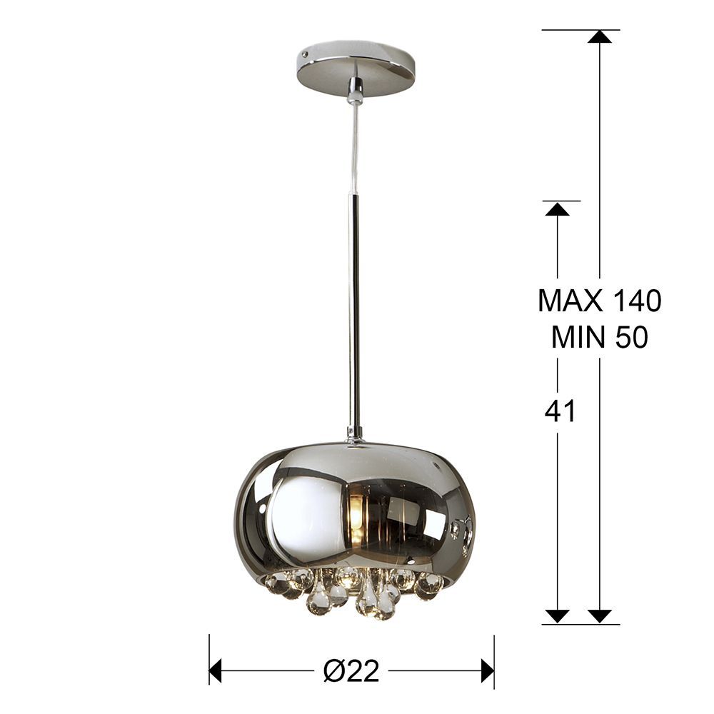Pendul cu inaltime reglabila din Sticla Gri D22xH140cm Argos