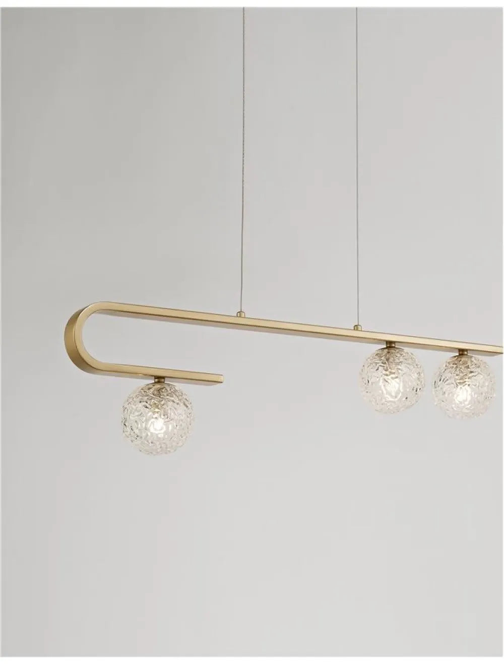 Lustra structura din Metal Auriu si abajur din Sticla Transparent H180xL80cm IP20 MIRANO