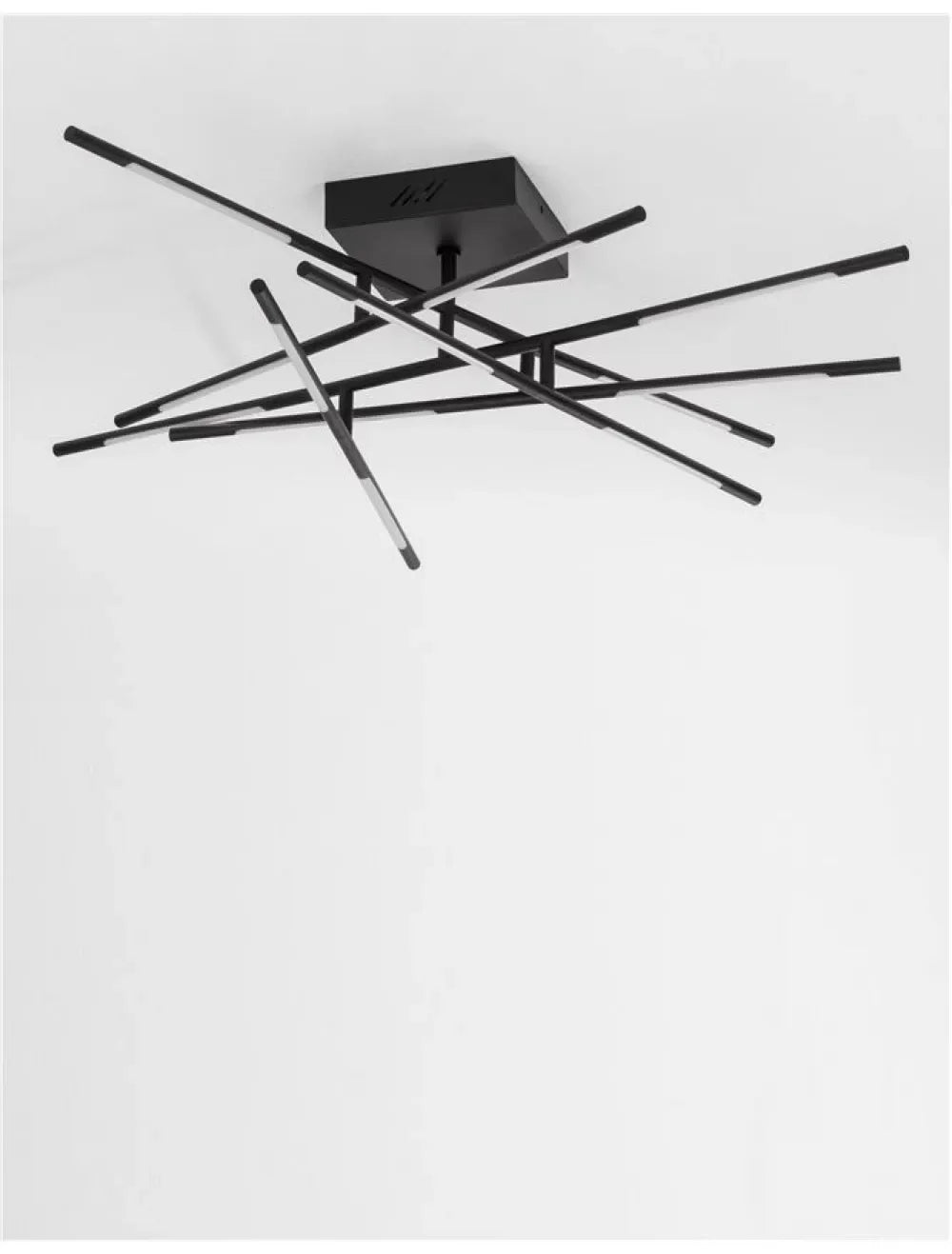 Plafoniera structura din Metal Negru si abajur din Acrilic Alb H21xL94.5cm IP20 59W 4195lm 3000k RACCIO
