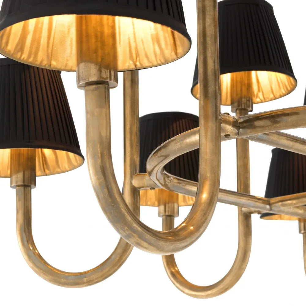 Candelabru din Metal Alama si Stofa Negru H57xL120.5cm Sparrows Eichholtz