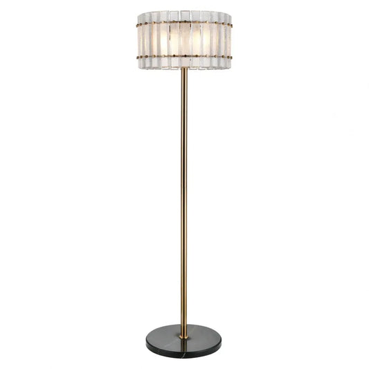 Lampa de podea din Metal/Sticla/Marmura Alama/Transparent/Negru D48xH168cm Feline Richmond Interiors