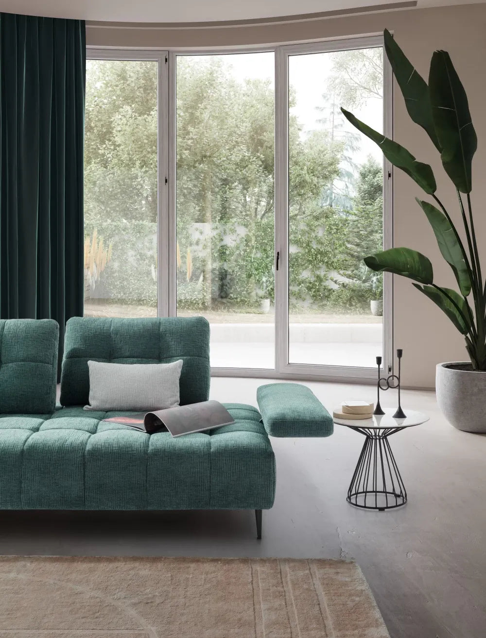 Coltar fix in forma de L modular cu spatar si brate reglabile L302-344cm Joplin