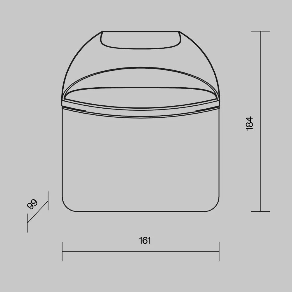Aplica perete din Aluminiu/Plastic Gri grafit H18.4xL16.1cm Gloss