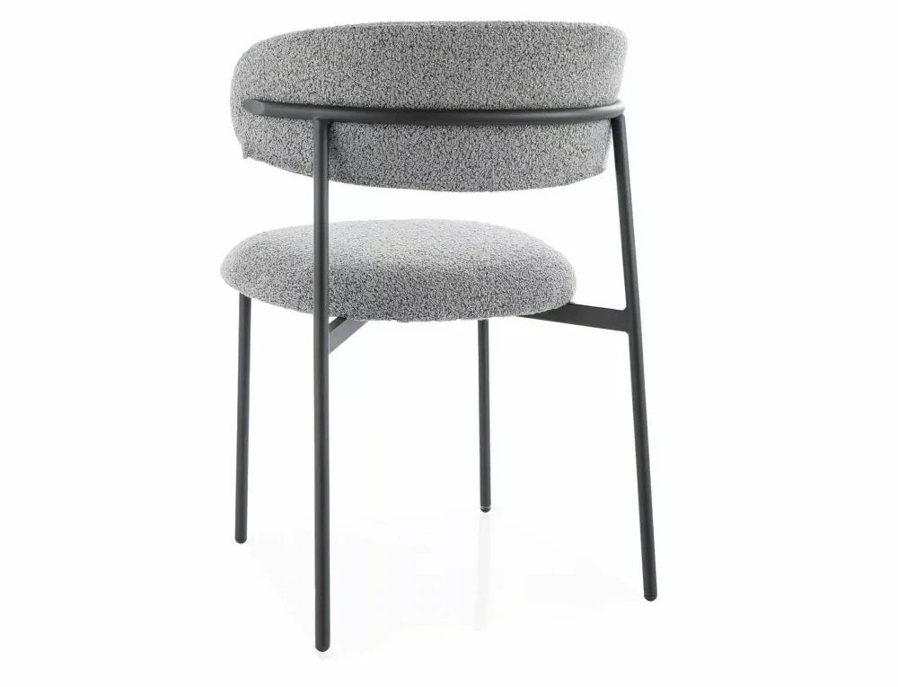 Set 2 scaune din Stofa Gri si Metal Negru Hx80Lx56xA58cm Elton