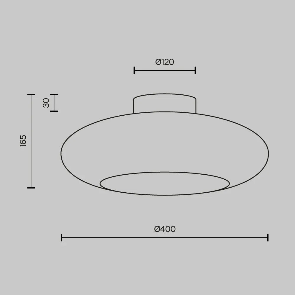 Plafoniera din Aluminiu Gri H16.5xD40cm Aros
