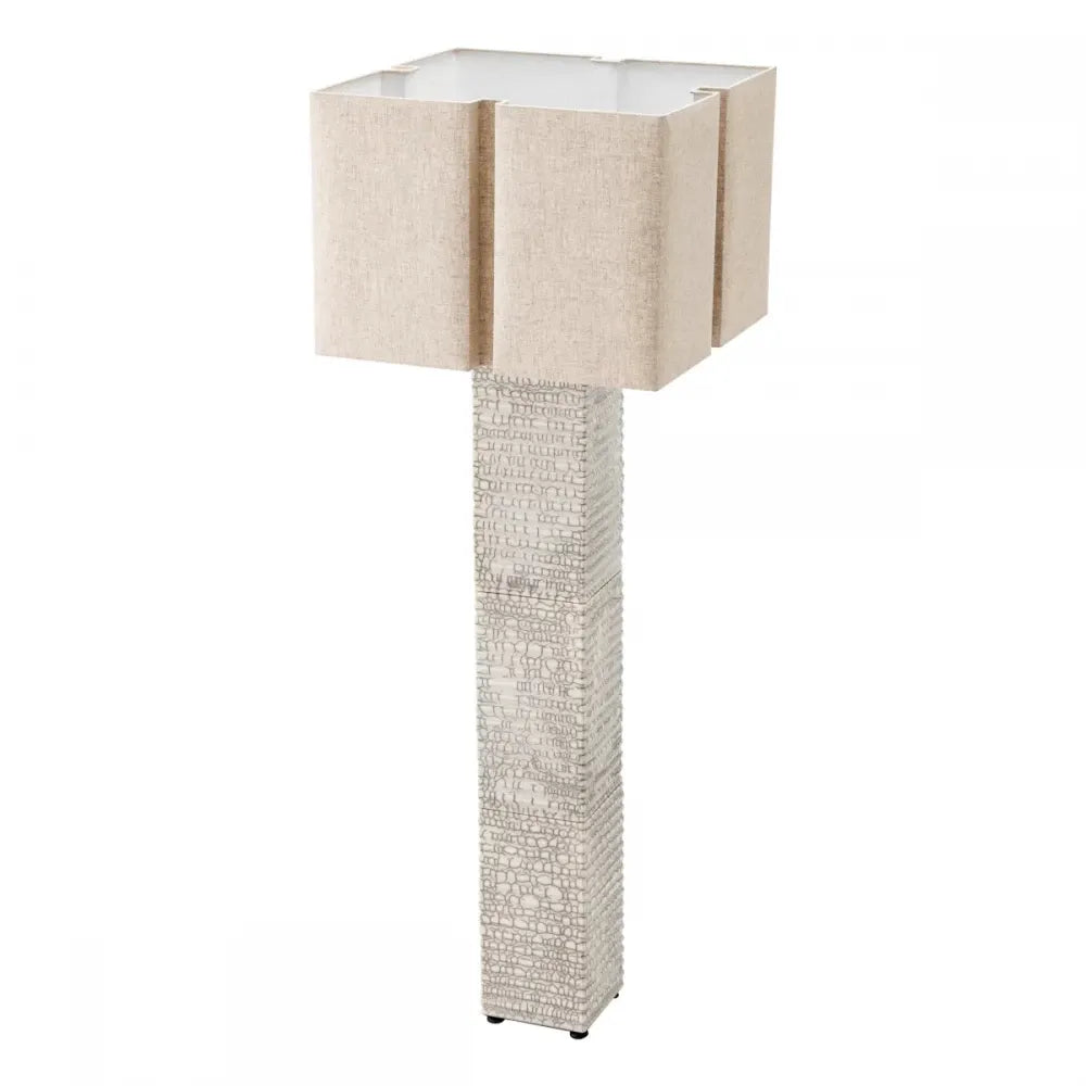 Lampa de podea din Ceramica/Metal Alb/Alama si Textil Bej H165xL60cm Division Eichholtz