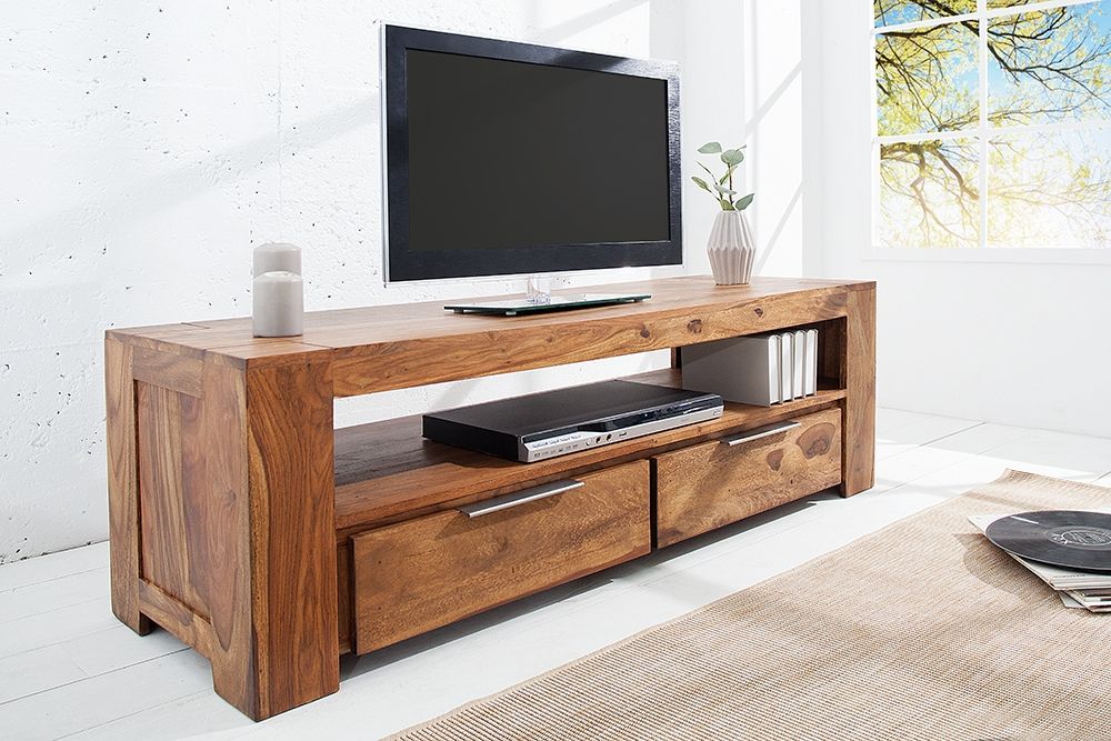 Comoda TV din Lemn masiv de palisandru Maro Makassar L135xH45cm