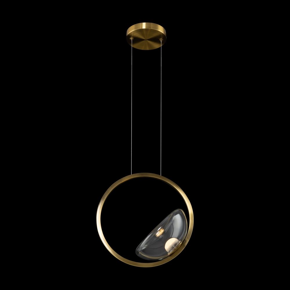 Pendul din Metal si Sticla Alama/Transparent D32xH235cm Lunare