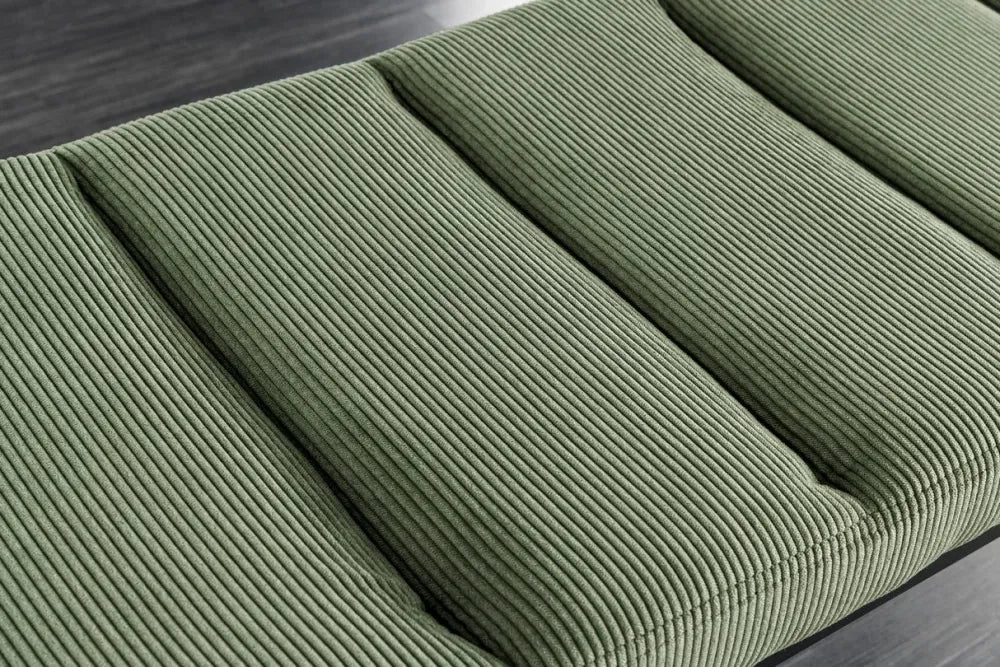 Bancheta din Metal Negru si Catifea raiata Verde H42xL80cm Boutique