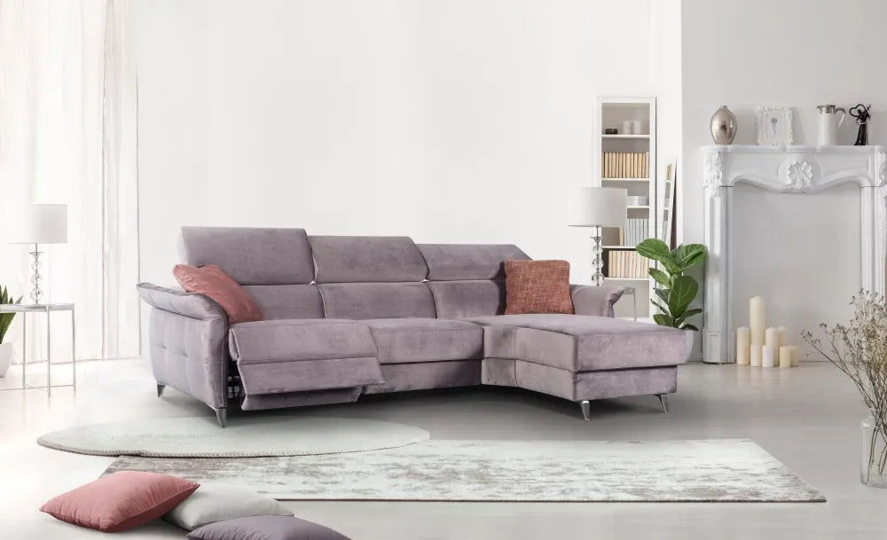 Coltar in forma de L personalizabil cu recliner L283x170cm Justin
