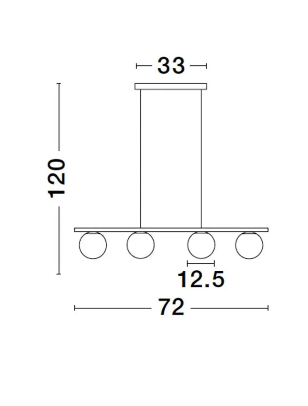 Lustra structura din Metal Negru si abajur din Sticla Alb H120xL72cm IP20 26W 1870lm 3200k JOLINE