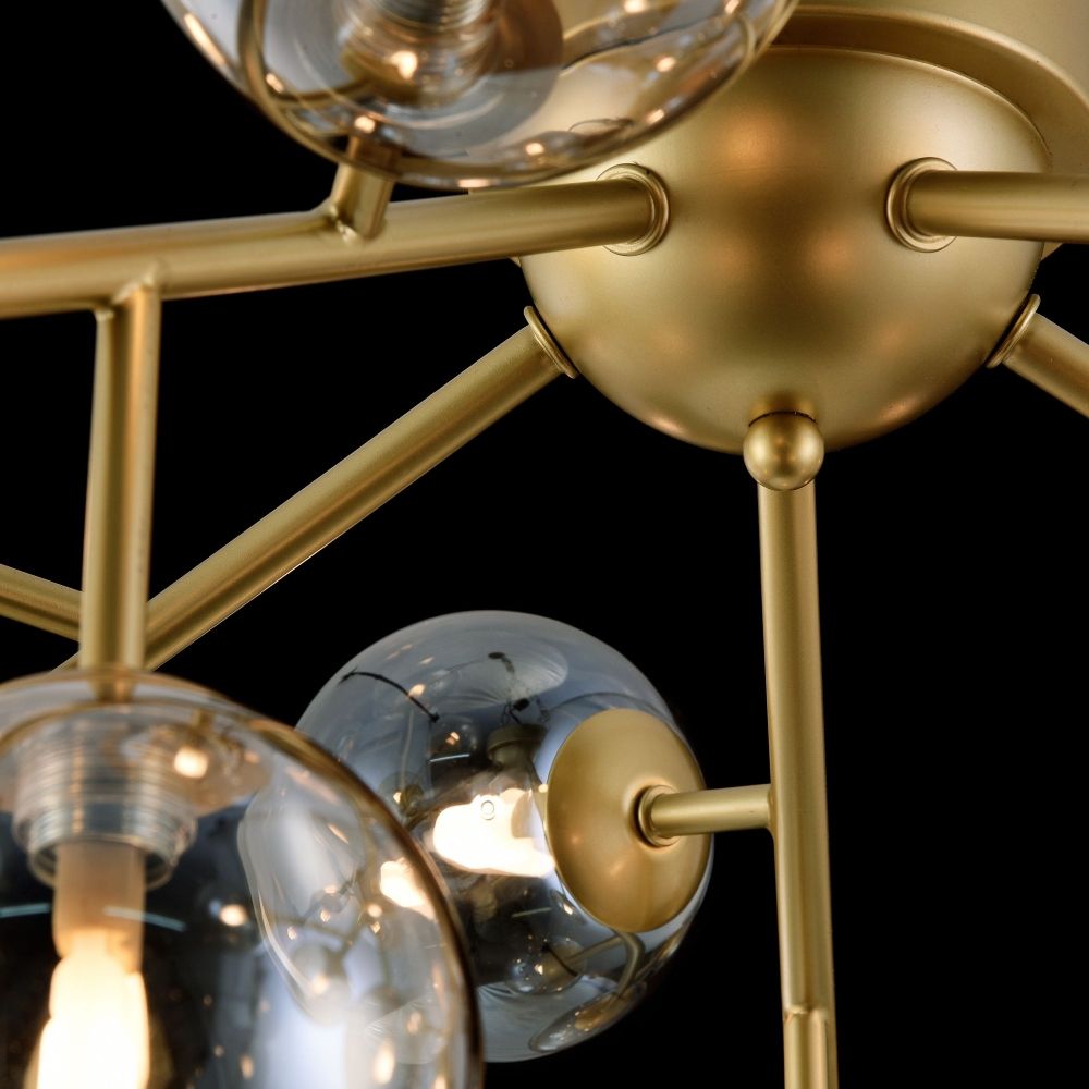 Candelabru Rotund din Metal si Sticla Auriu/Auriu Dallas D75xH25cm