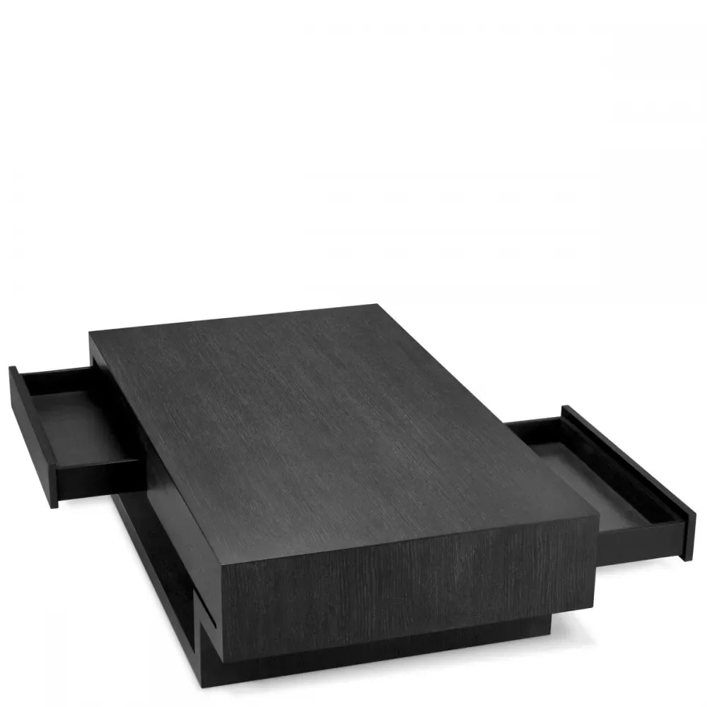 Masuta de cafea Dreptunghiulara din Furnir de stejar Gri carbune L140xl80cm Rialto Eichholtz