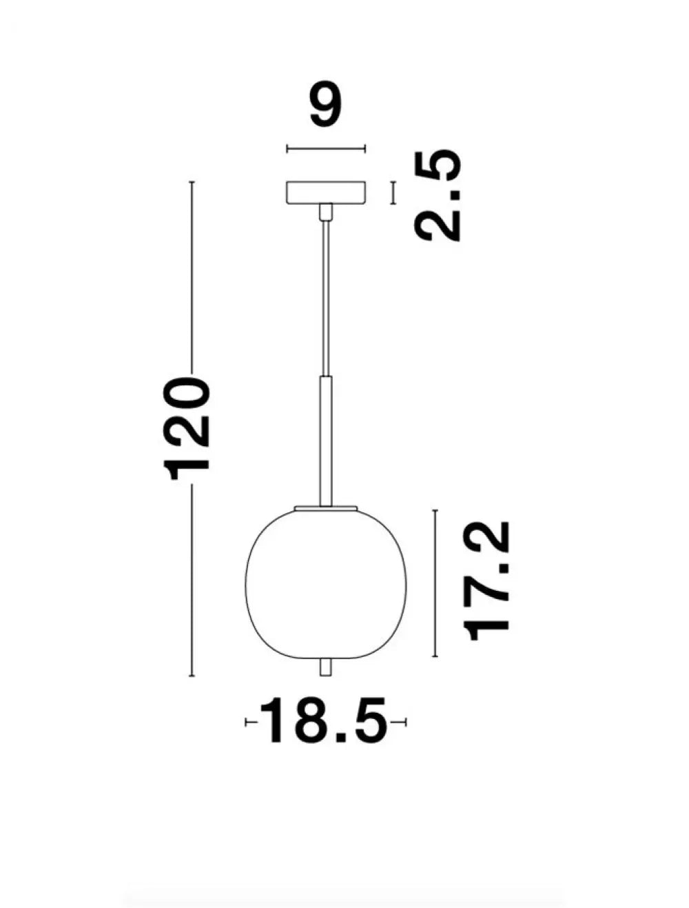 Pendul structura din Metal Auriu si abajur din Sticla Alb H120xL18.5cm IP20 LATO