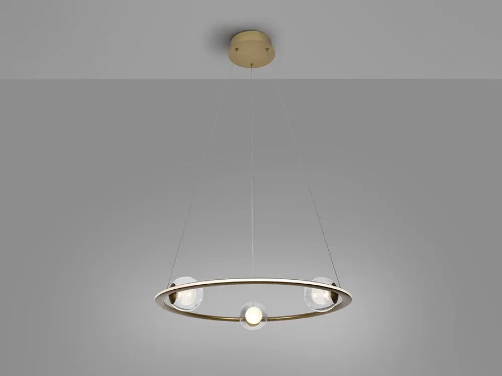 Lustra din Metal Bronz si Sticla Transparent H120xD60cm Tirsa