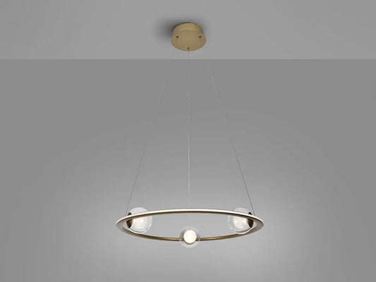 Lustra din Metal Bronz si Sticla Transparent H120xD60cm Tirsa
