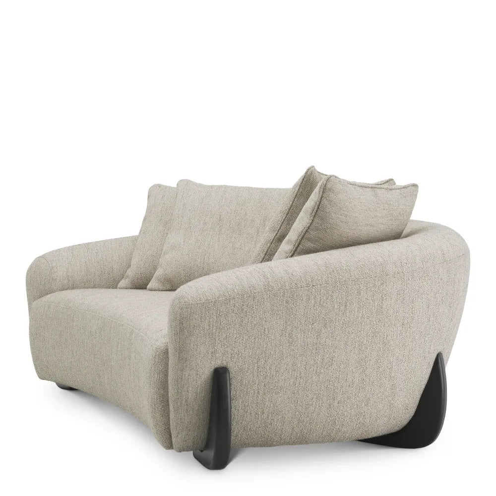Canapea tapitat cu Stofa Gri deschis L230xA126xH67cm Siderno Eichholtz