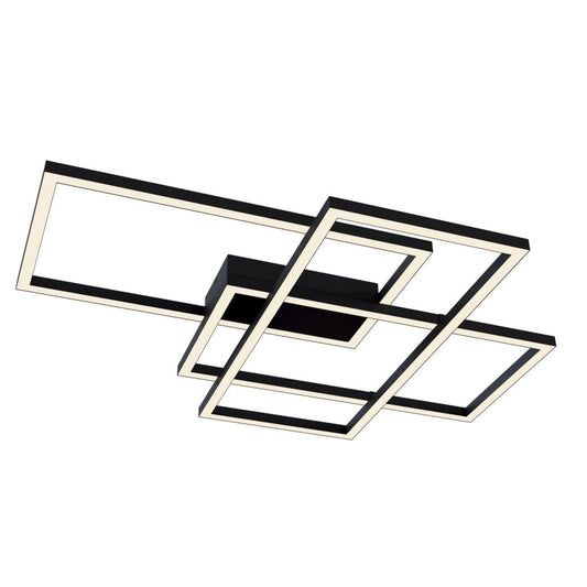 Plafoniera Dreptunghiulara din Metal Negru Line L78xH8cm