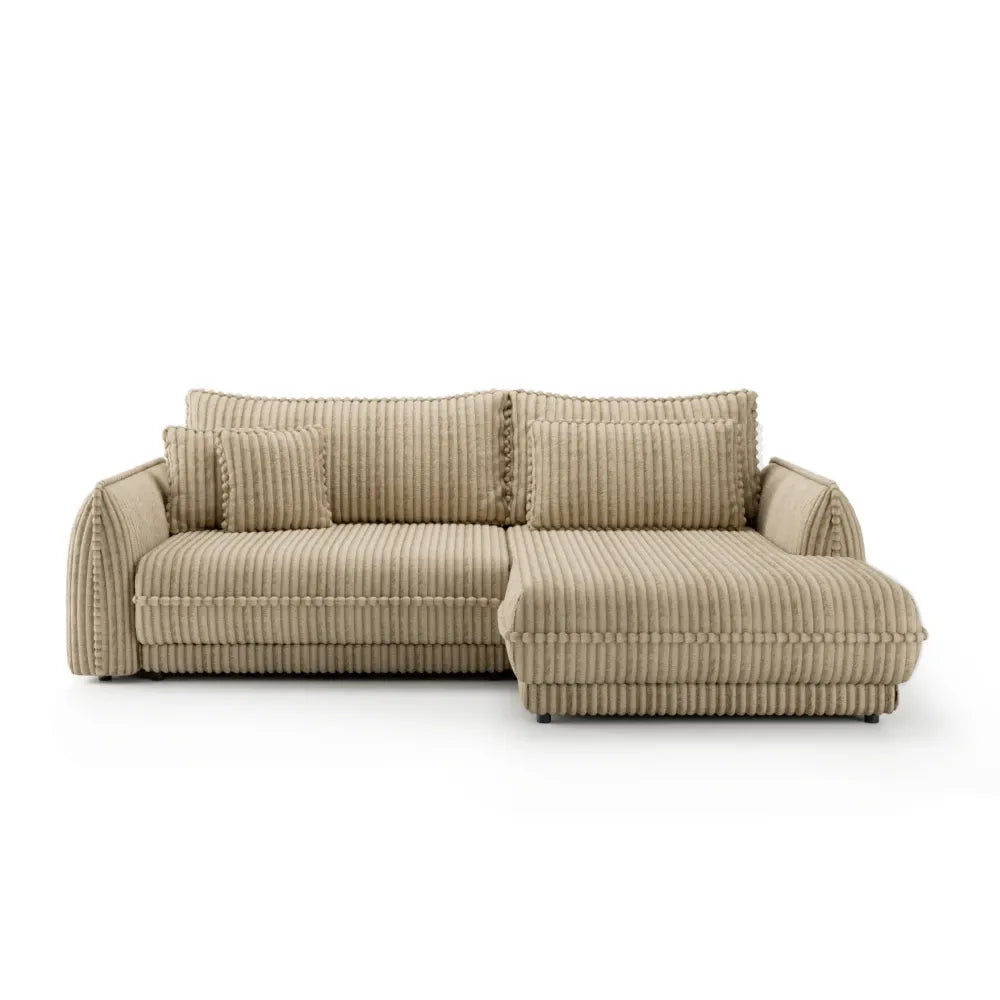 Coltar extensibil cu spatiu depozitare din Corduroy Bej inchis Mojave I