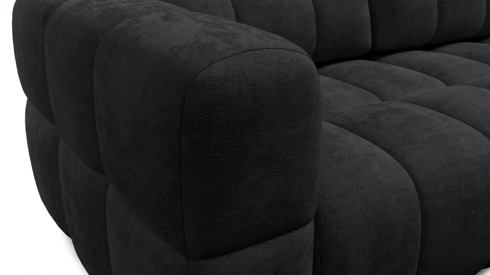 Coltar in forma de L tapitat cu material pet friendly Alias negru L291 x 219cm