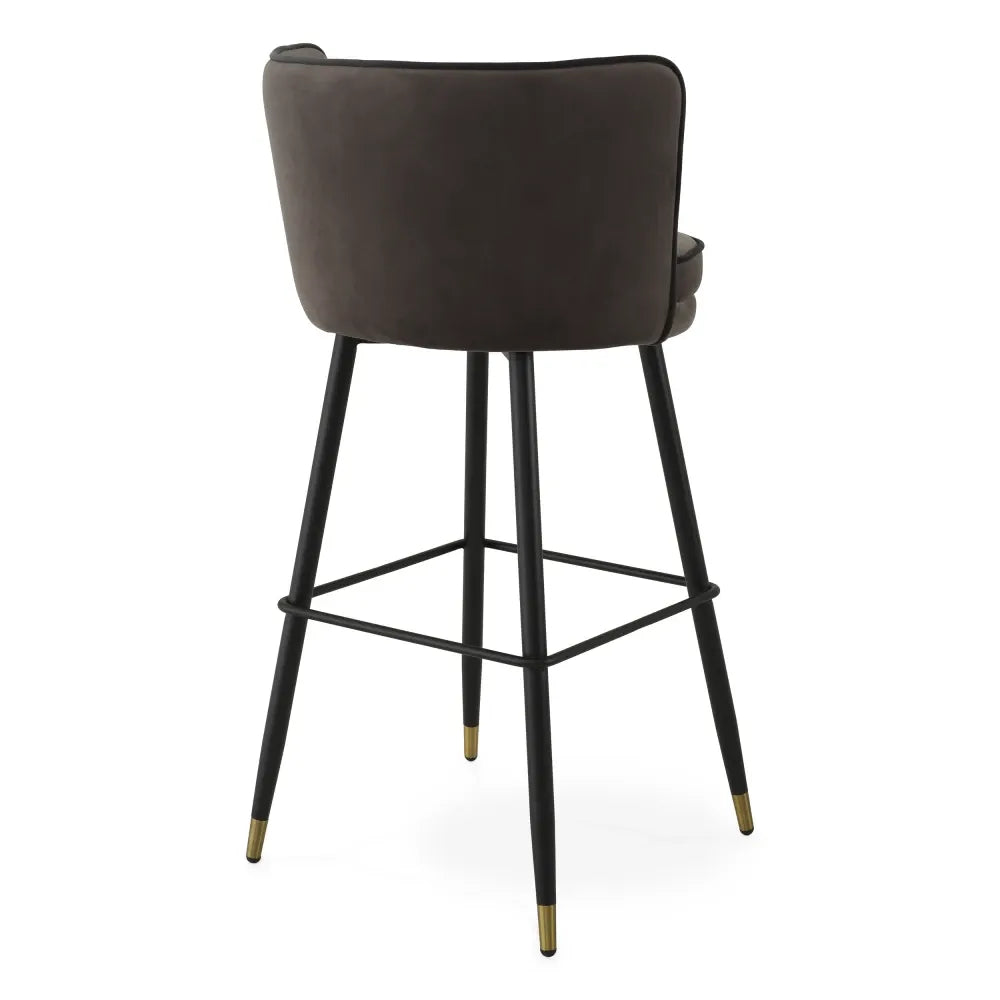Scaun de bar rotativ tapitat cu Catifea Gri L53xA48xH100.5cm Grena Eichholtz