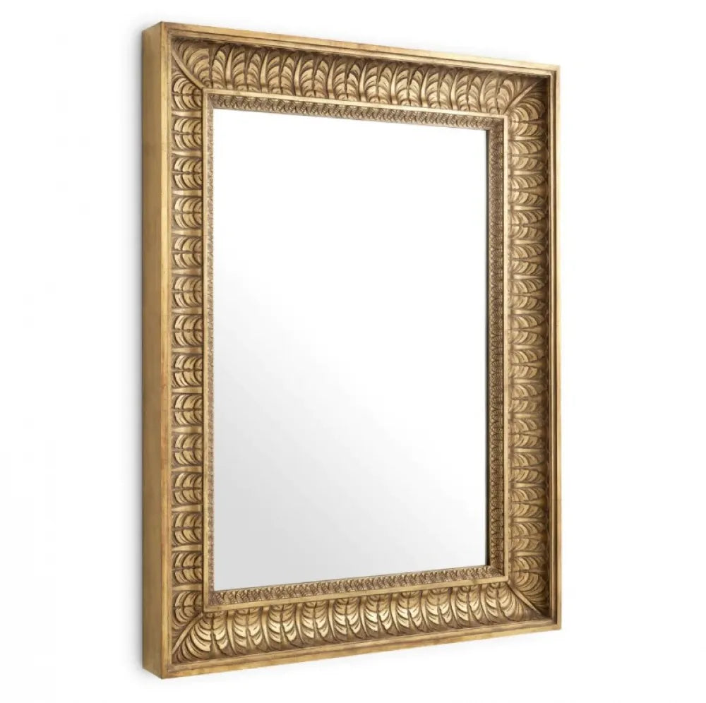 Oglinda cu rama din Lemn/Metal Auriu L77xH102.5cm Sahure M Eichholtz