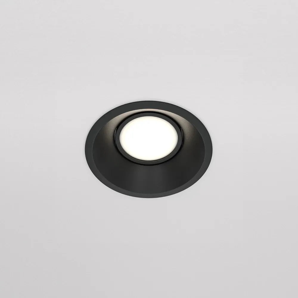 Spot incastrat rotund din Aluminiu Negru H4.5xD9cm IP 20 GU10 50W Dot
