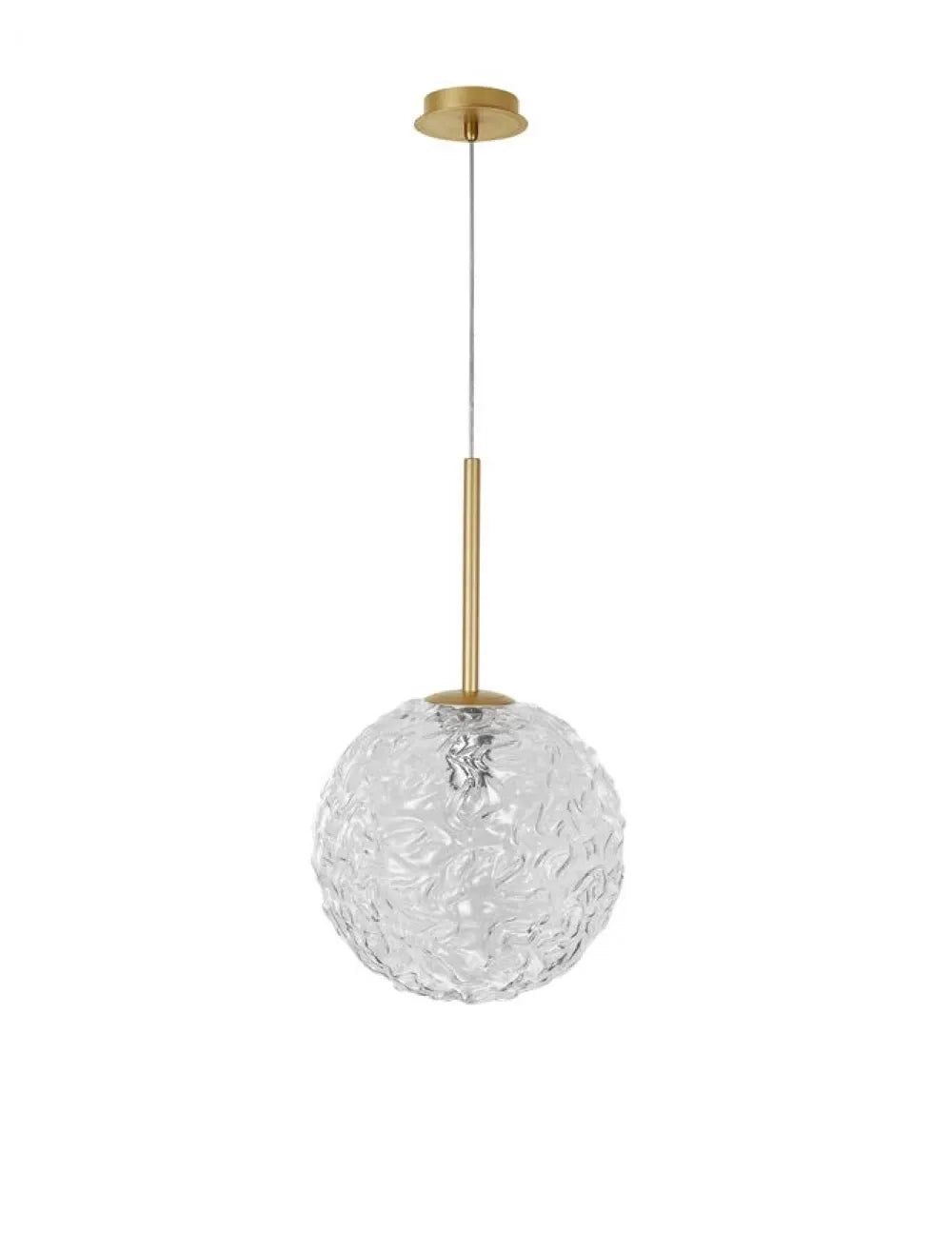 Pendul structura din Metal Auriu si abajur din Sticla Transparent H180xL30cm IP20 MIRANO
