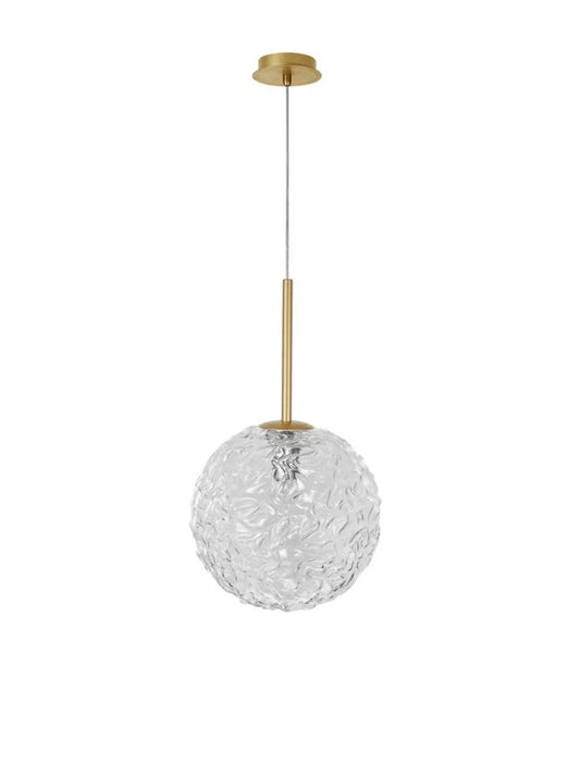 Pendul structura din Metal Auriu si abajur din Sticla Transparent H180xL30cm IP20 MIRANO