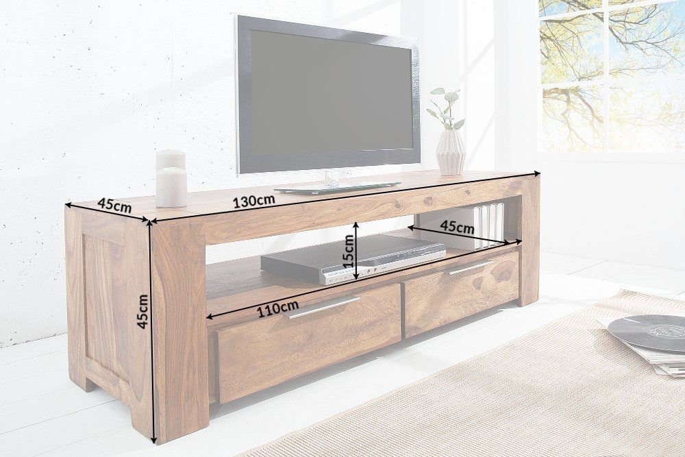 Comoda TV din Lemn masiv de palisandru Maro Makassar L135xH45cm