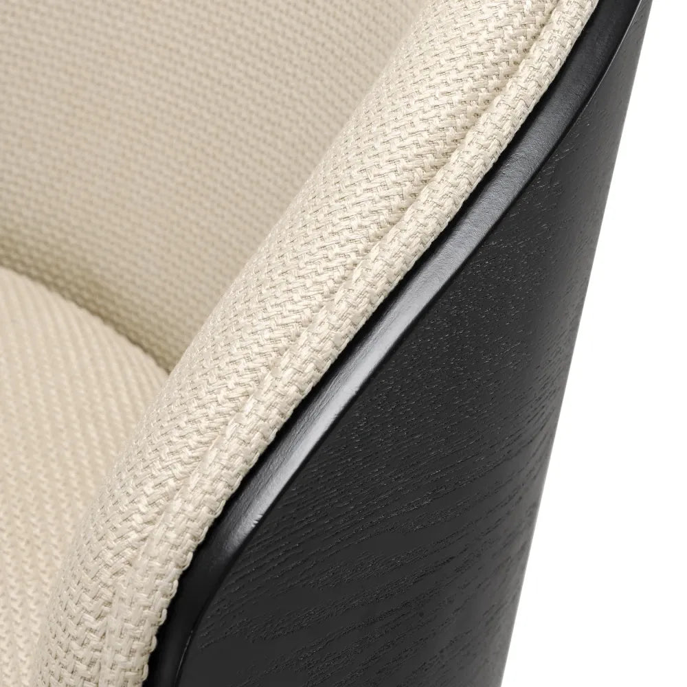 Scaun tapitat cu Stofa Crem L57xA62xH77cm Camerota Eichholtz