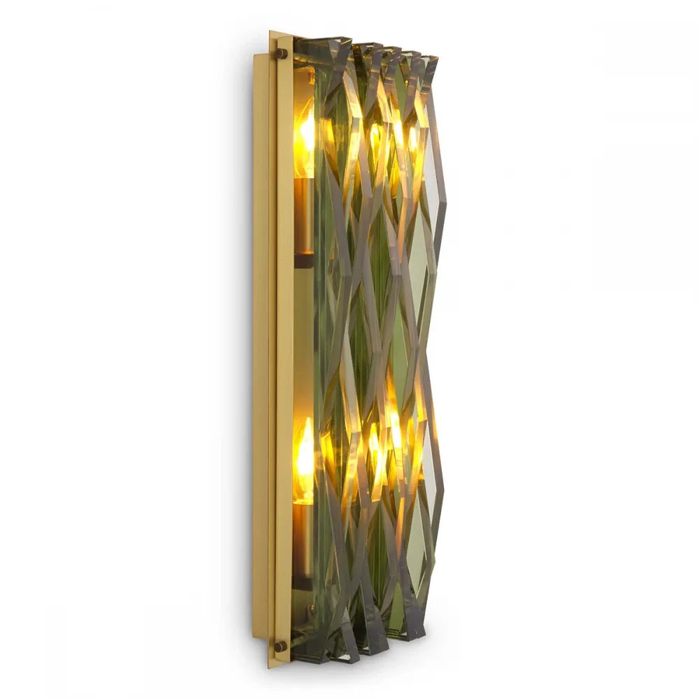 Aplica de perete din Metal Alama si Sticla Verde H50xL18cm Nuvola L Eichholtz
