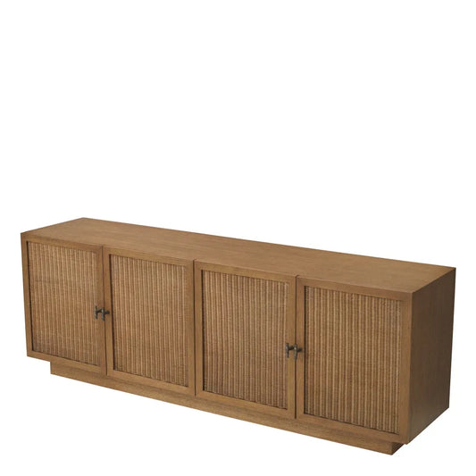 Comoda din Furnir de stejar/Ratan Maro L220xH78cm Borchard Eichholtz