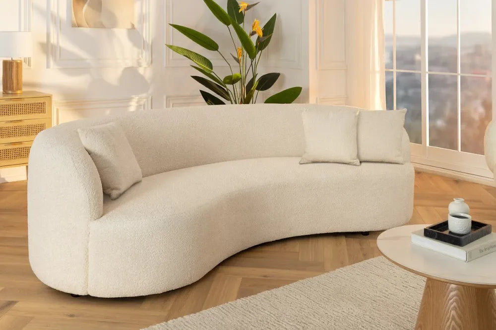 Canapea 3 locuri tapitat cu Stofa boucle Bej L229cm Atelier