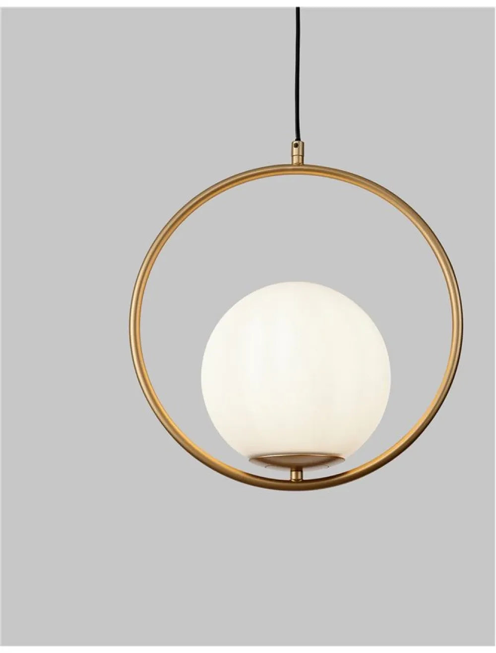 Pendul structura din Metal Auriu si abajur din Sticla Alb H120xL35cm IP20 OBITAR
